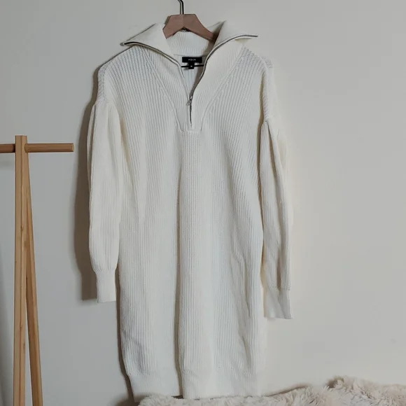 Aqua White Sweater Dress - Picture 2 of 3
